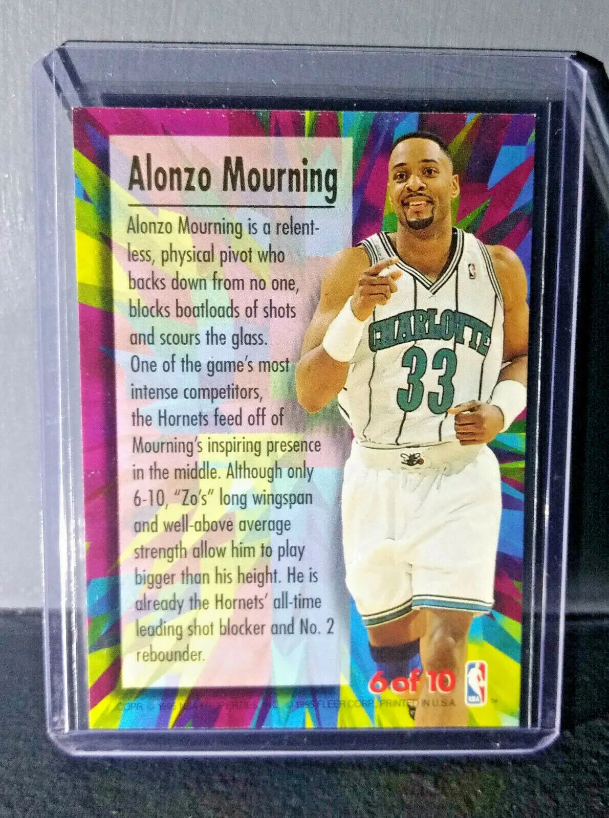 1995-96 Alonzo Mourning Fleer Ultra #6 Ultra Power Basketball Card - Basketball Card Single