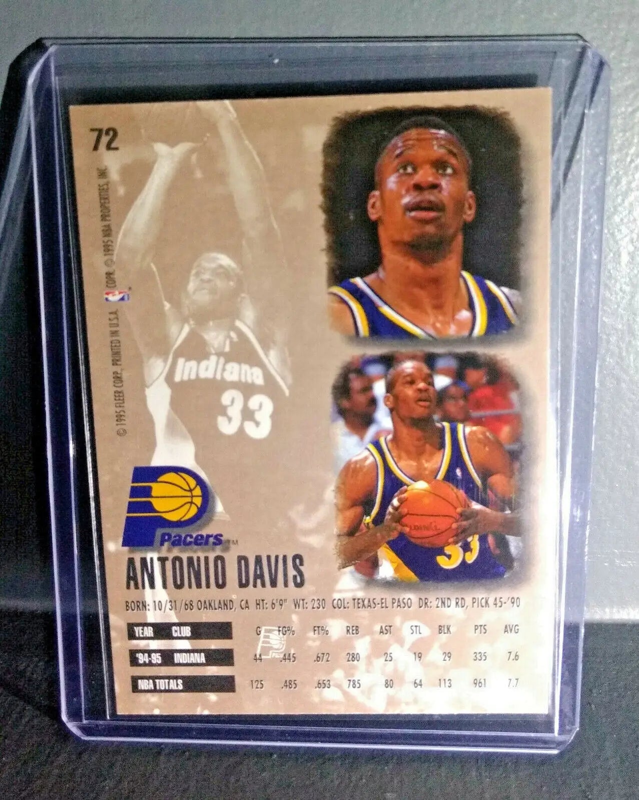 1995-96 Antonio Davis Fleer Ultra #72 Basketball Card - Basketball Card Single