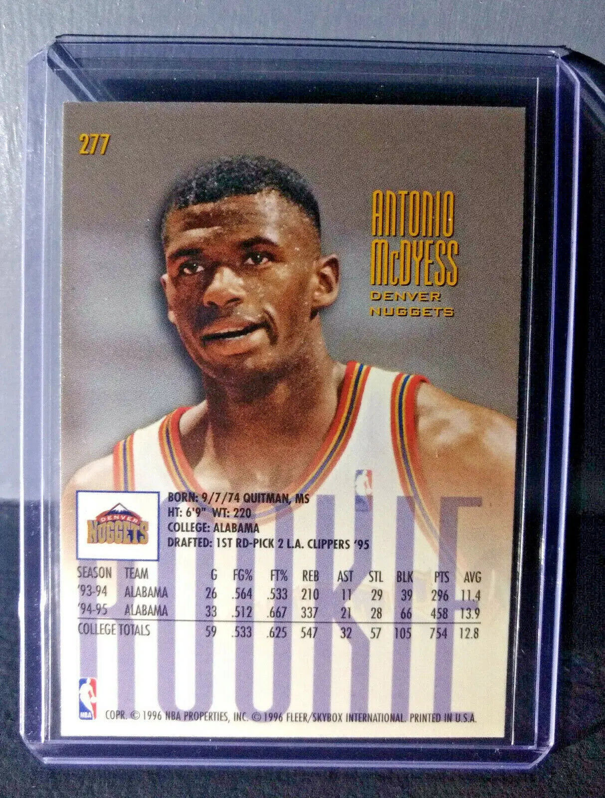 1995-96 Antonio McDyess Fleer Ultra #277 Rookie Basketball Card - Basketball Card Single