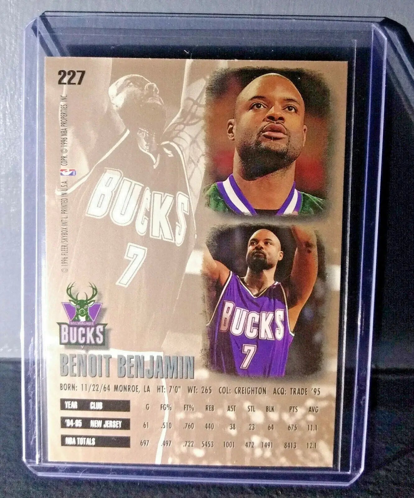 1995-96 Benoit Benjamin #227 Basketball Card - Basketball Card Single