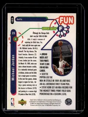 1995-96 Collector’s Choice #169 Michael Jordan Fun Facts Chicago Bulls - Basketball Card Single
