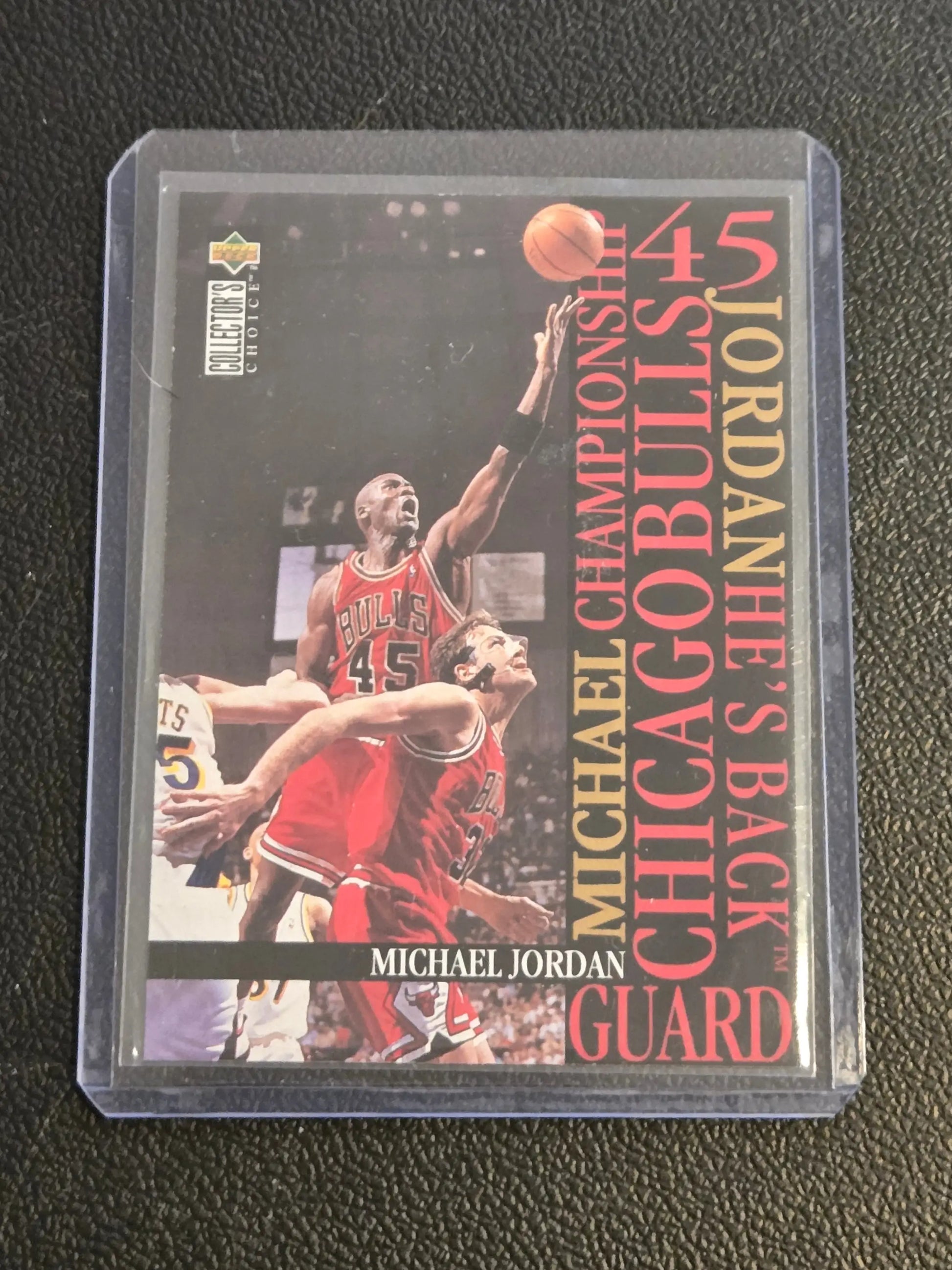 Michael Jordan basketball card in plastic sleeve 1995-96 Collector’s Choice Jordan Jordan