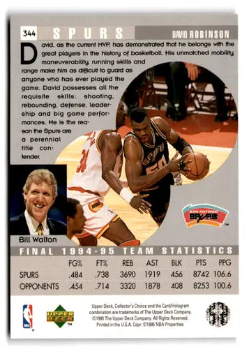 1995-96 Collector’s Choice Player’s Club #344 David Robinson NM Near Mi ID:82586 - Basketball Card Single