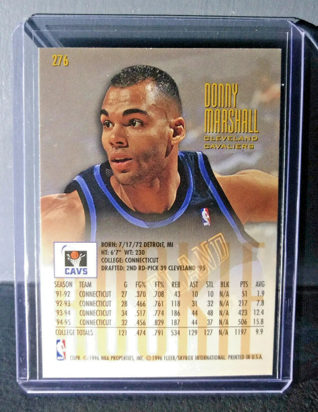 1995-96 Donny Marshall #276 Fleer Ultra Rookie Basketball Card