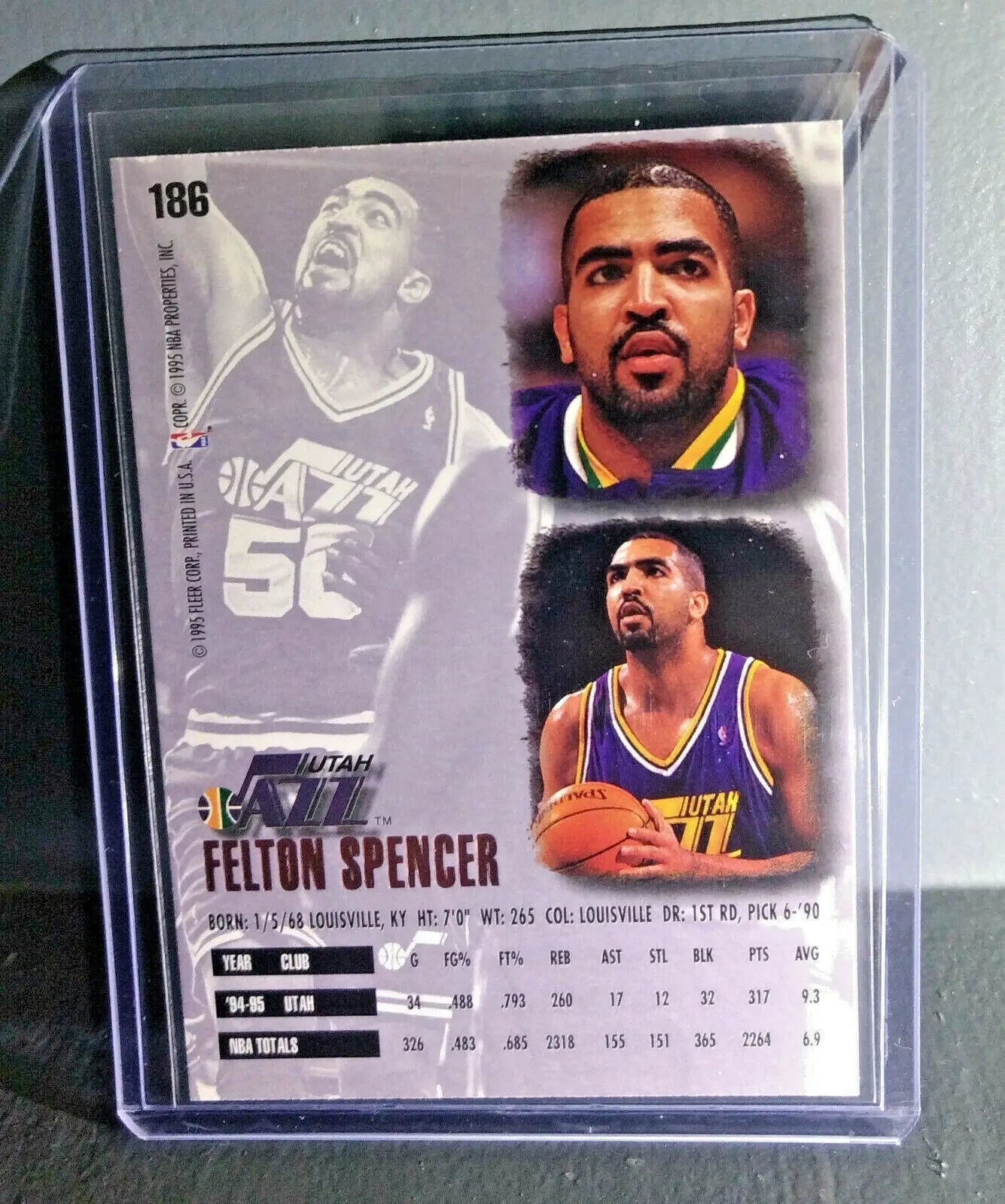 1995-96 Felton Spencer Fleer Ultra #186 Basketball Card - Basketball Card Single