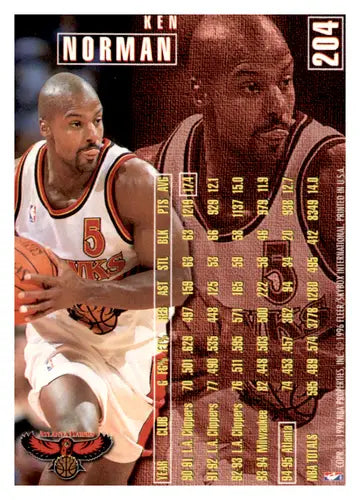 1995-96 Fleer #204 Ken Norman NM Near Mint Hawks ID:45174 - Basketball Card Single