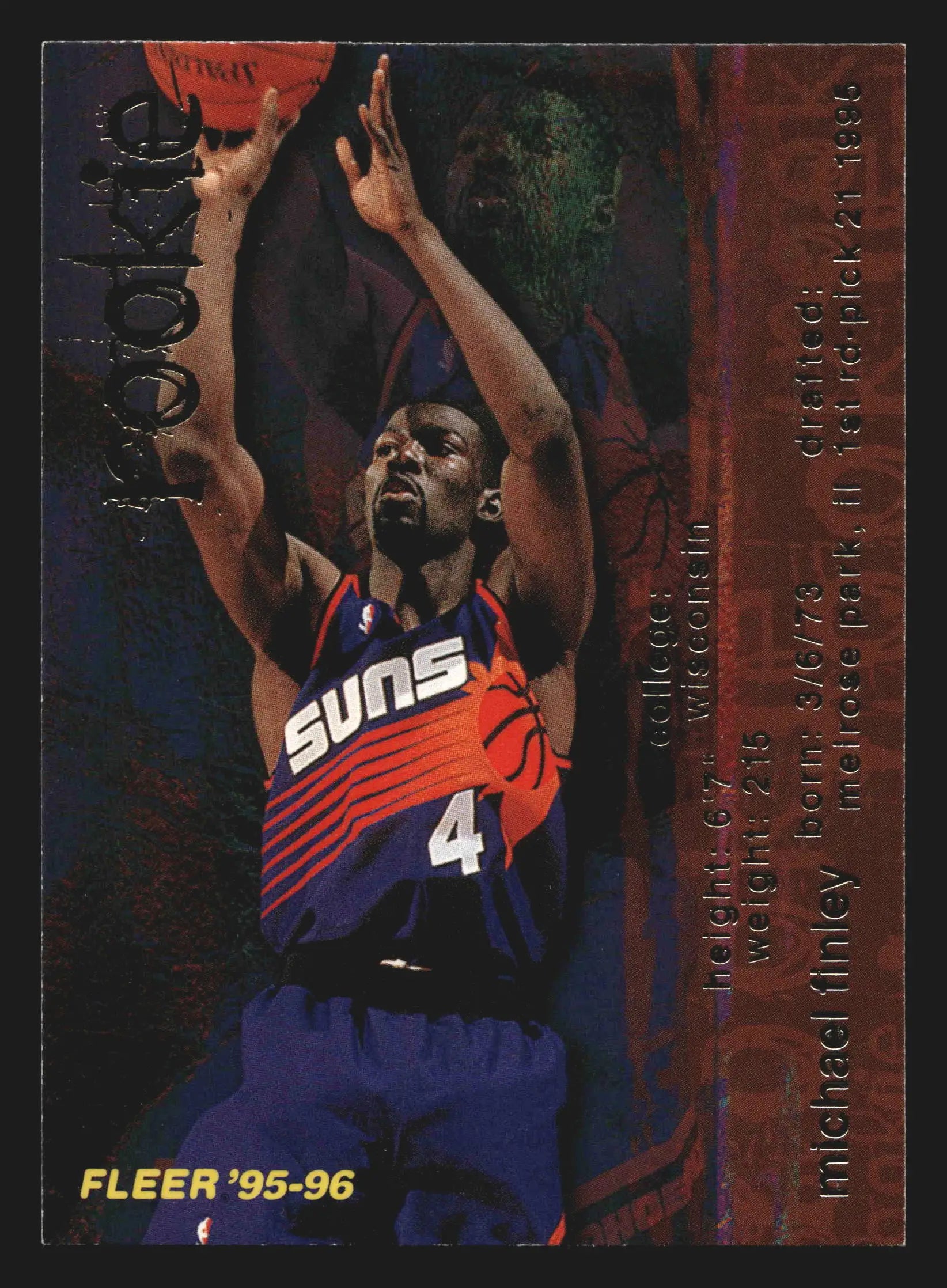 1995-96 Fleer Michael Finley #291 RC Phoenix Suns - Basketball Card Single