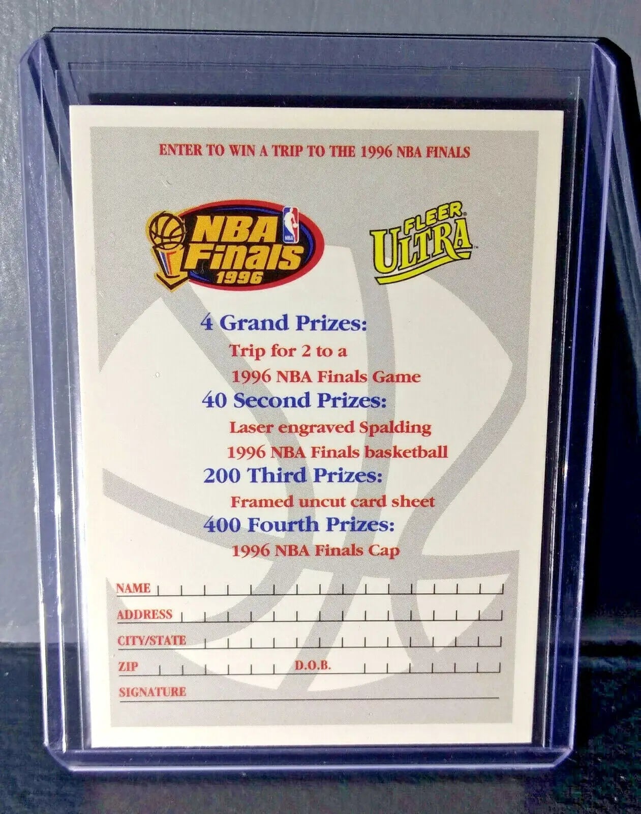 1995-96 Fleer Ultra 1996 NBA Finals Contest Card - Jordan Bulls vs Supersonics - Basketball Card Single
