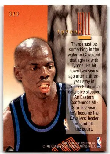 Tyrone Hill Fleer Ultra basketball card with original gloss from 1995-96 Cavaliers collection
