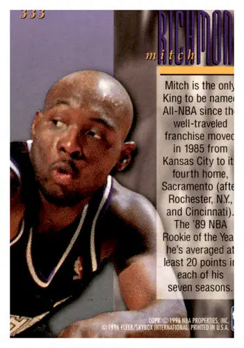 1995-96 Fleer Ultra #333 Mitch Richmond NM Near Mint Sac Kings ENC ID:45172 - Basketball Card Single