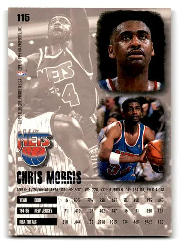 Chris Morris basketball card with original gloss from 1995-96 Fleer Ultra Gold Medallion