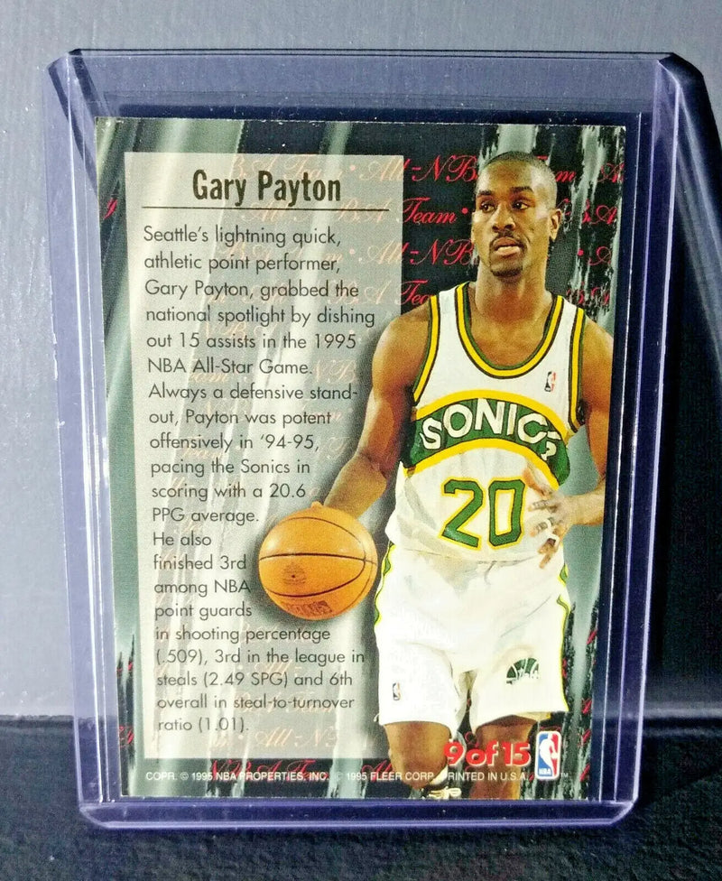 1995-96 Gary Payton Fleer Ultra All-NBA Team #9 Basketball Card