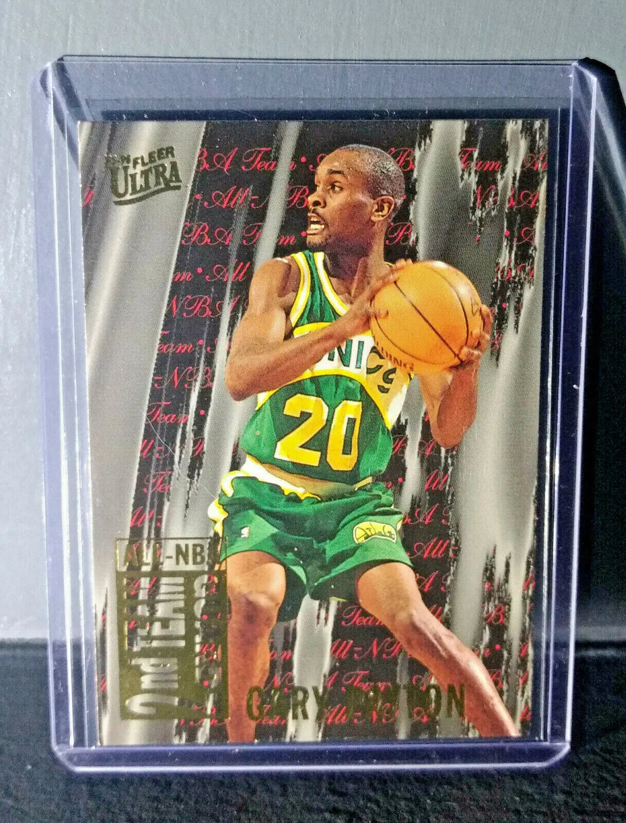 1995-96 Gary Payton Fleer Ultra All-NBA Team #9 Basketball Card