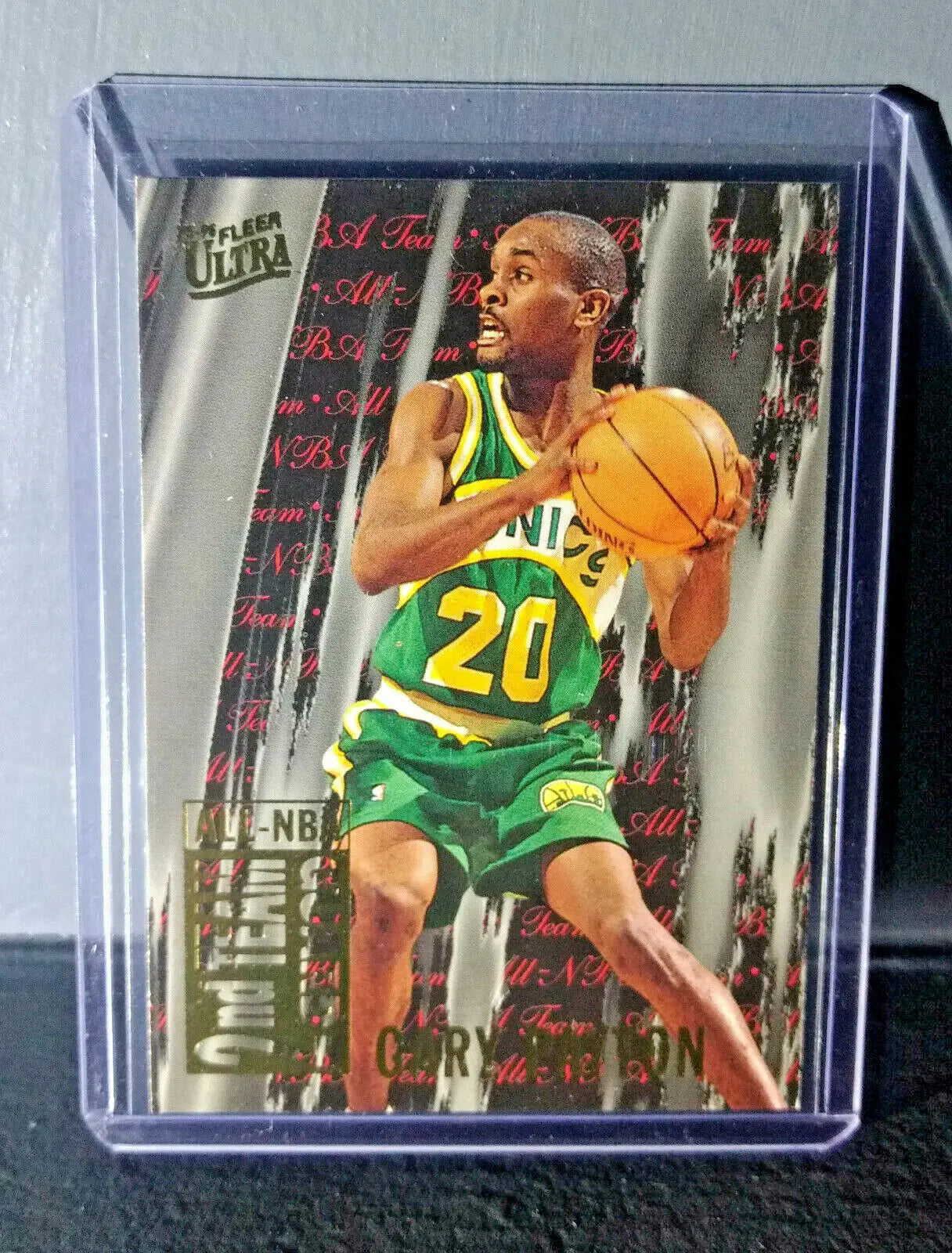 1995-96 Gary Payton Fleer Ultra All-NBA Team #9 Basketball Card