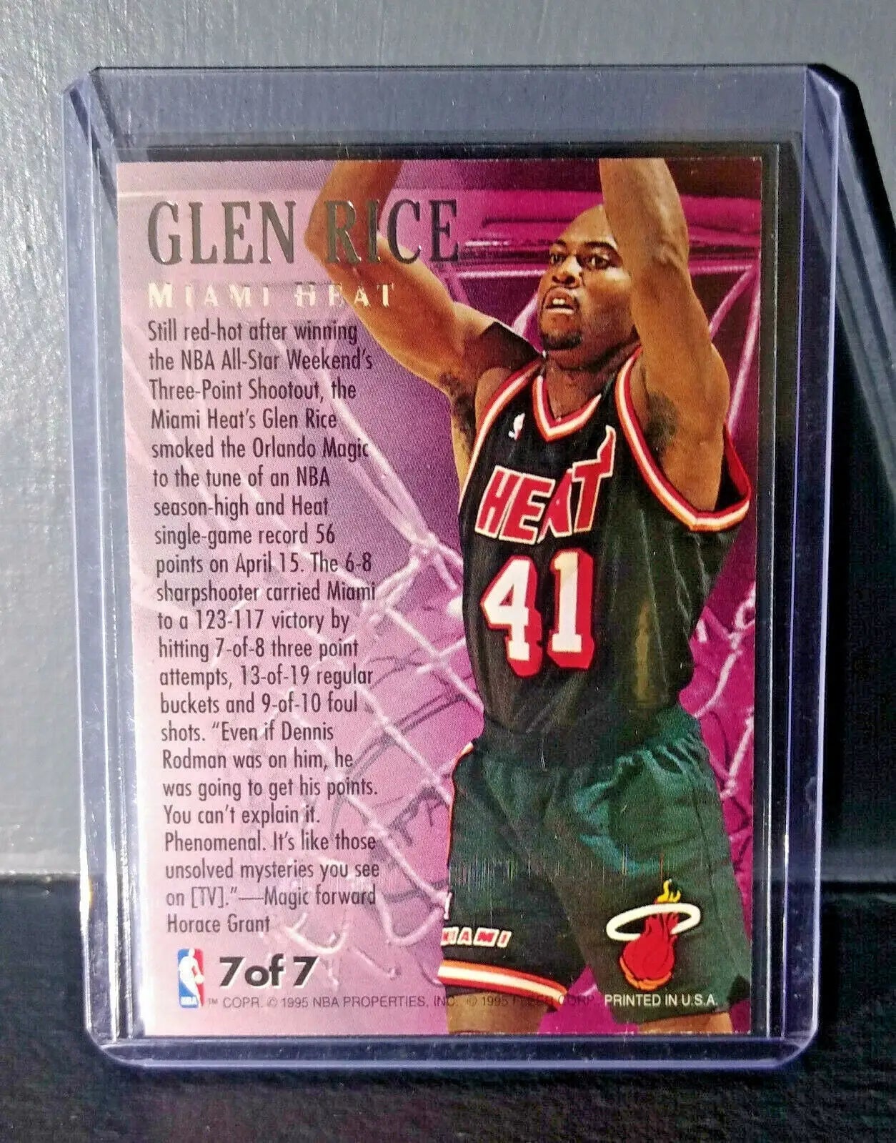 1995-96 Glen Rice Fleer Ultra Fabulous Fifties #7 Basketball Card