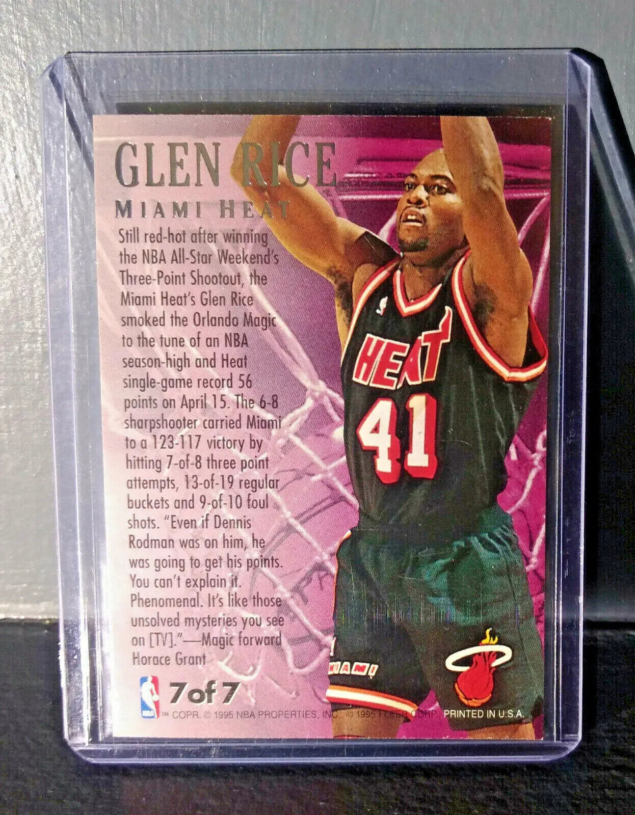 1995-96 Glen Rice Fleer Ultra Fabulous Fifties #7 Basketball Card