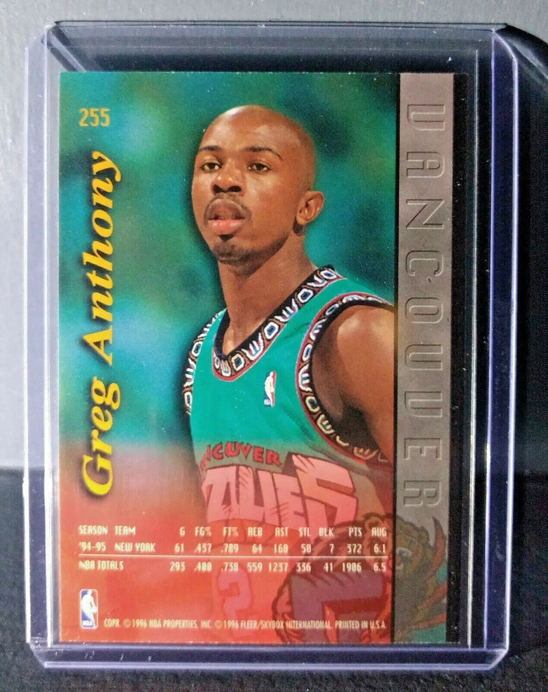 1995-96 Greg Anthony Fleer Ultra #255 Grizzlies Expansion Team Basketball Card