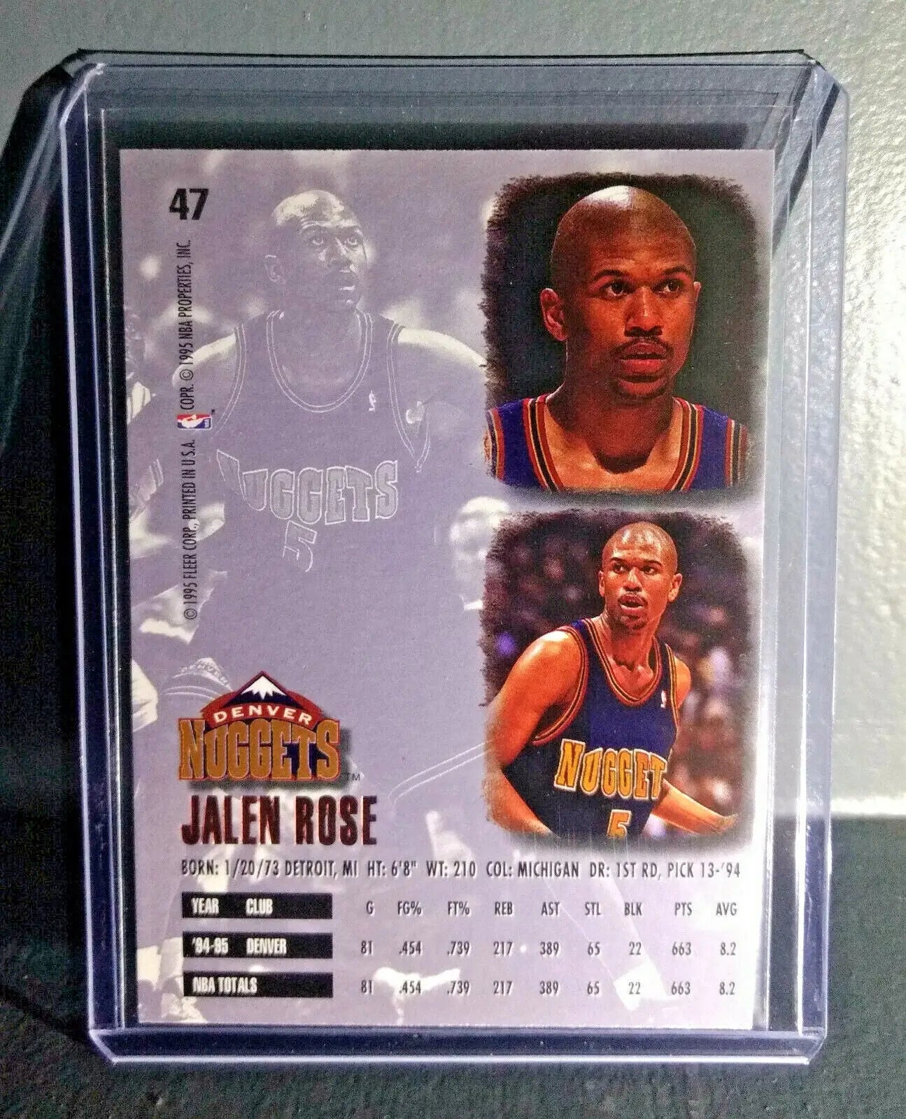 1995-96 Jalen Rose Fleer Ultra #47 Basketball Card - Basketball Card Single