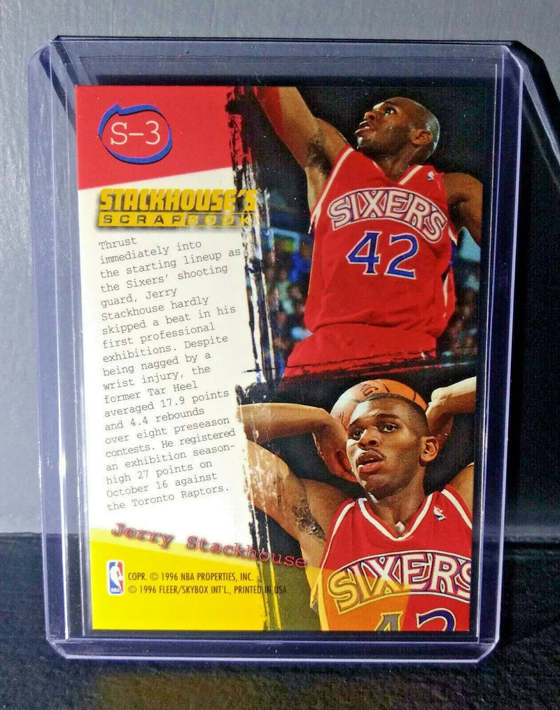 1995-96 Jerry Stackhouse Fleer Ultra Stackhouse’s Scrapbook #S-3 Basketball Card