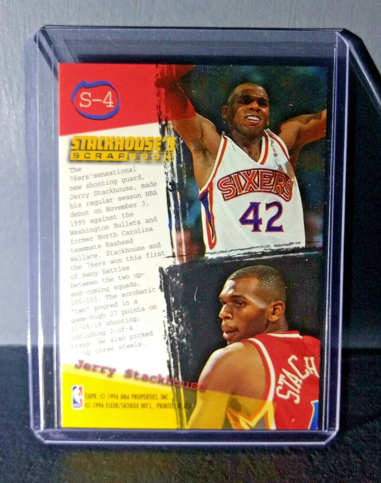 1995-96 Jerry Stackhouse Fleer Ultra Stackhouse’s Scrapbook #S-4 Basketball Card