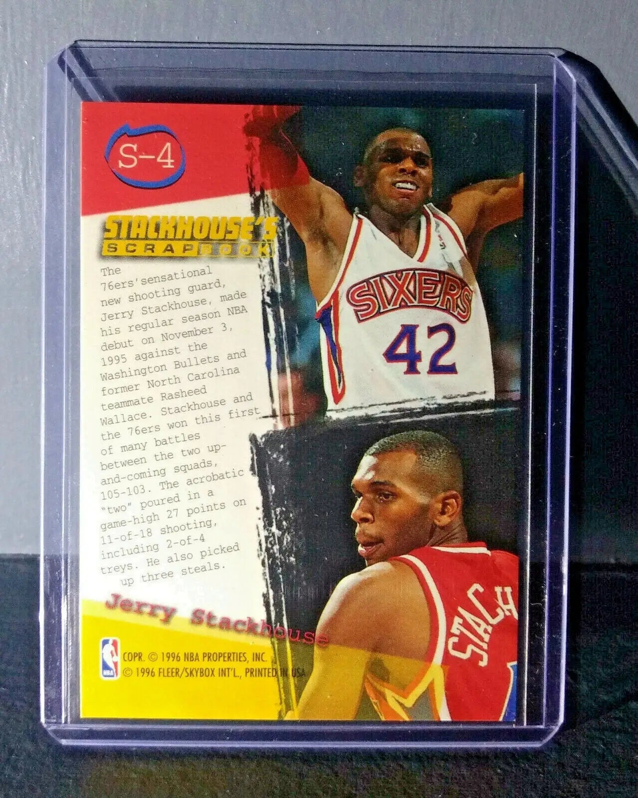1995-96 Jerry Stackhouse Fleer Ultra Stackhouse’s Scrapbook #S-4 Basketball Card
