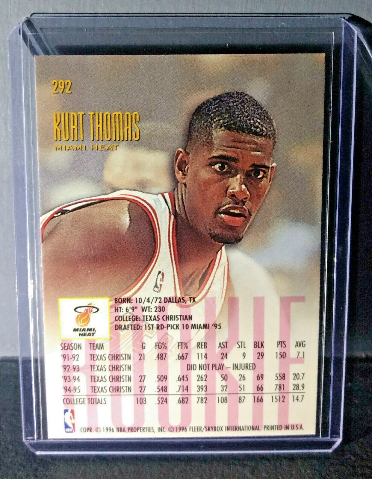 1995-96 Kurt Thomas #292 Fleer Ultra Rookie Basketball Card - Basketball Card Single