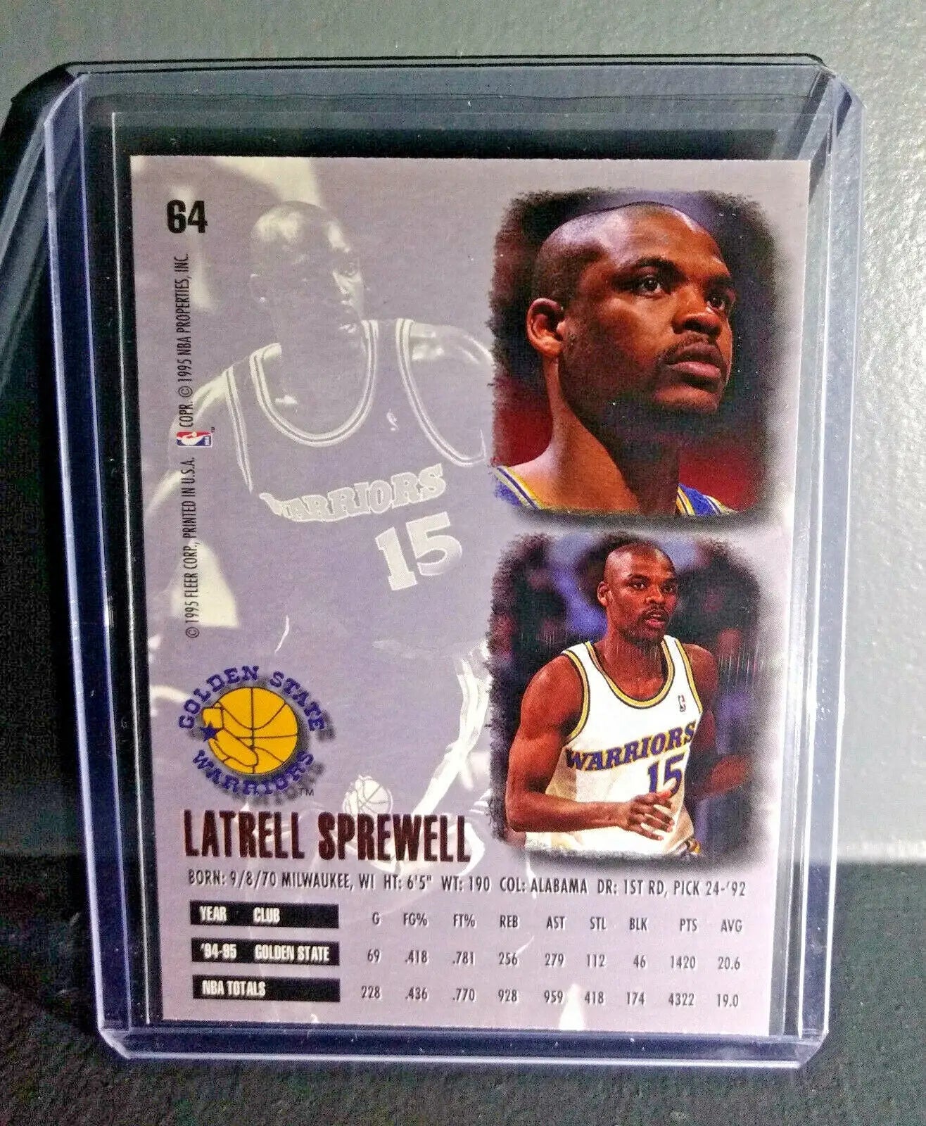 1995-96 Latrell Sprewell Fleer Ultra #64 Basketball Card - Basketball Card Single
