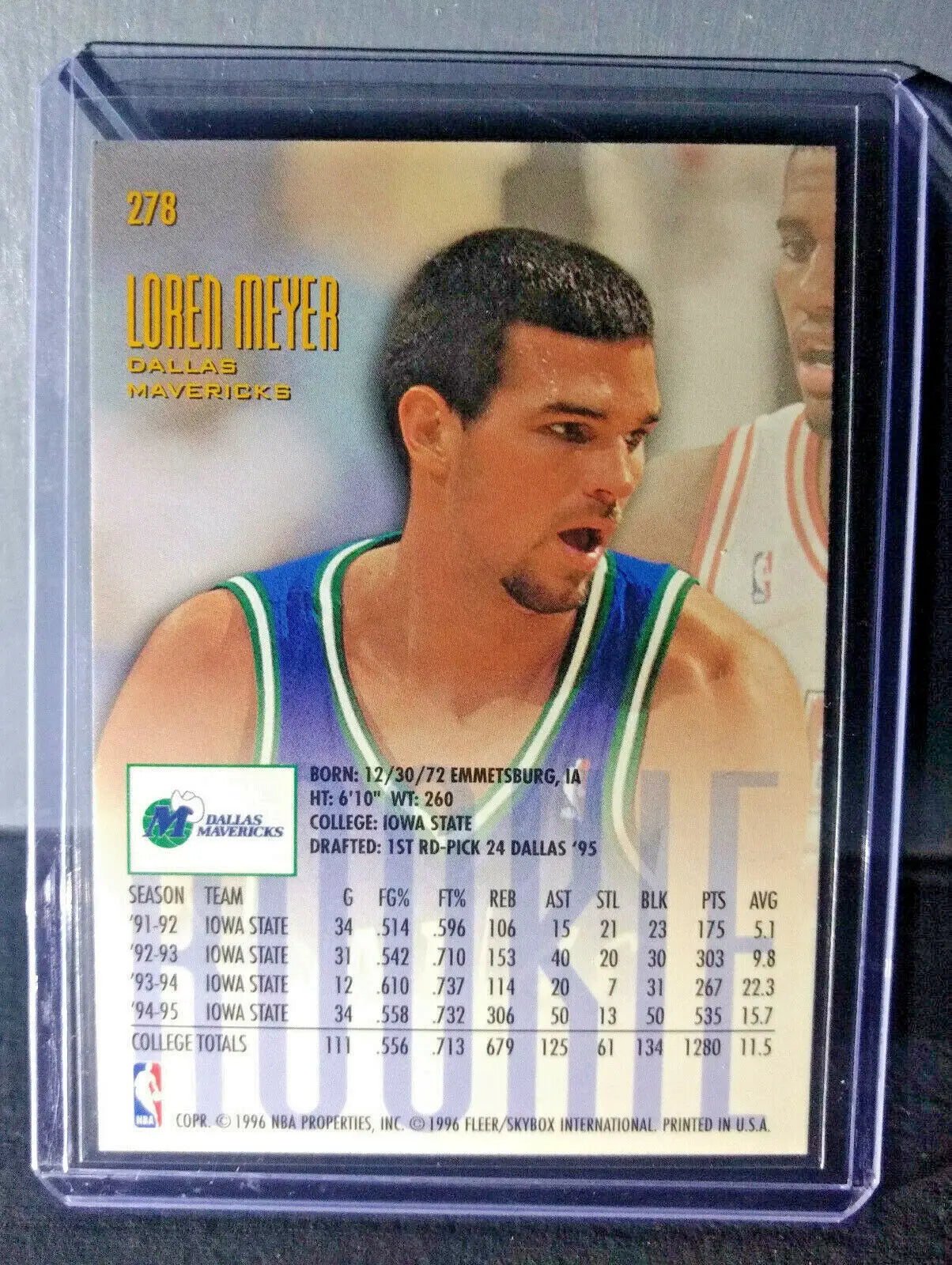 1995-96 Loren Meyer Fleer Ultra #278 Rookie Basketball Card - Basketball Card Single