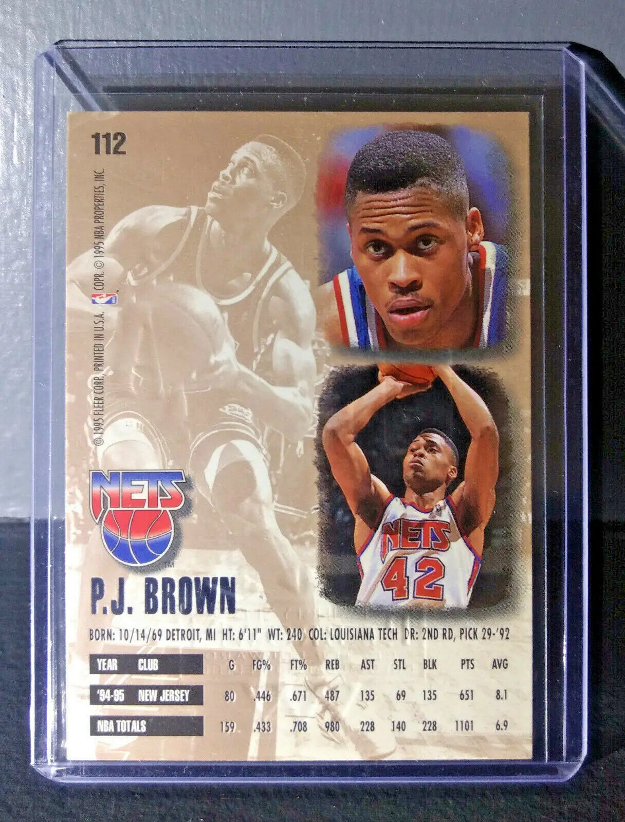 1995-96 PJ Brown Fleer Ultra Gold Medallion #112 Basketball Card - Basketball Card Single