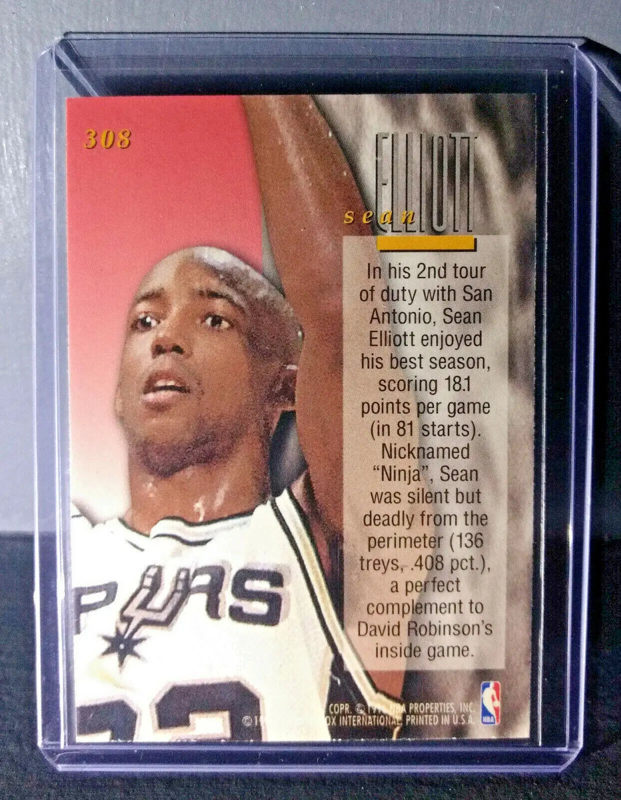 1995-96 Sean Elliott Fleer Ultra #308 Encore Basketball Card - Basketball Card Single