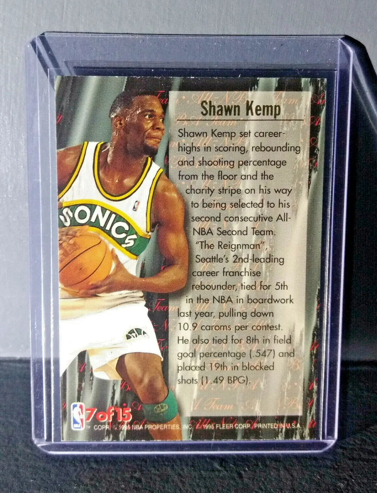 1995-96 Shawn Kemp Fleer Ultra All-NBA Team #7 Basketball Card - Basketball Card Single