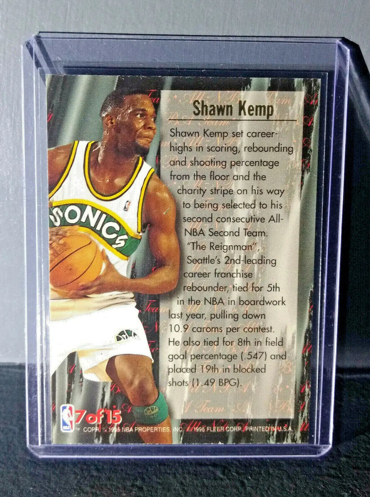 1995-96 Shawn Kemp Fleer Ultra All-NBA Team #7 Basketball Card - Basketball Card Single