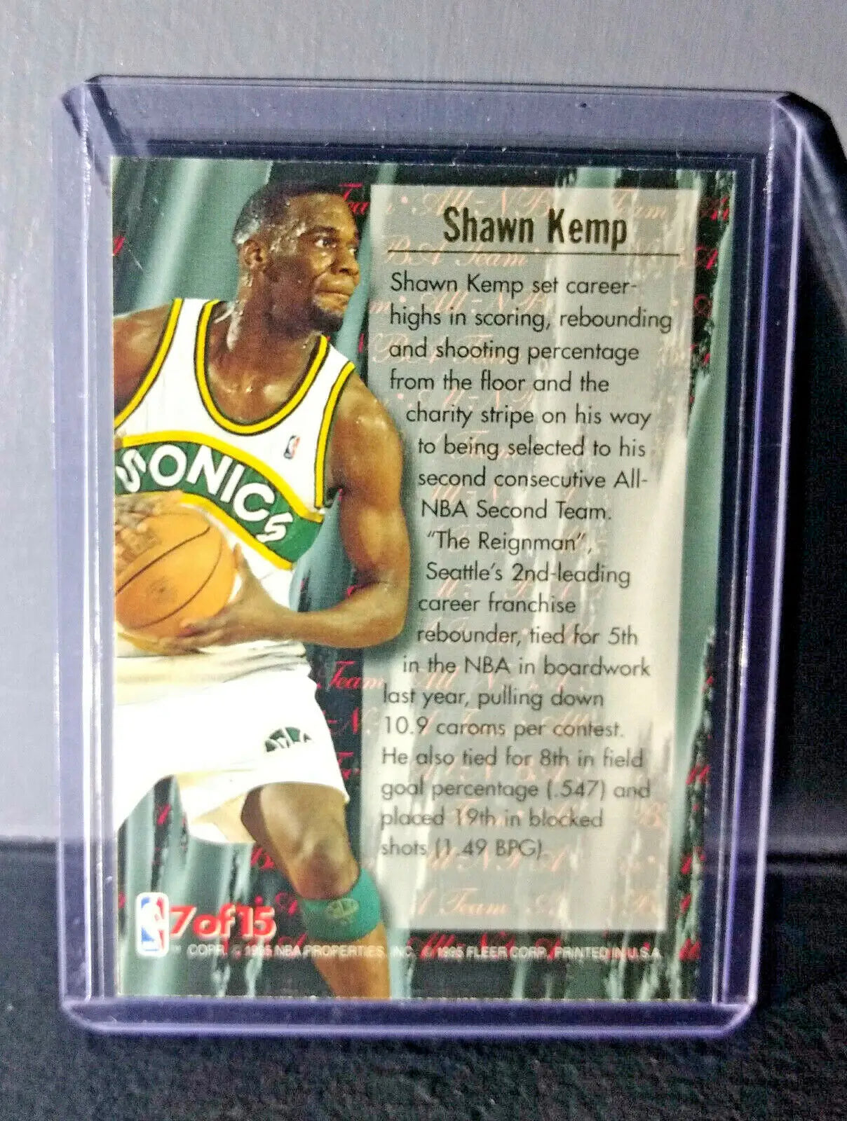 1995-96 Shawn Kemp Fleer Ultra All-NBA Team #7 Basketball Card - Basketball Card Single