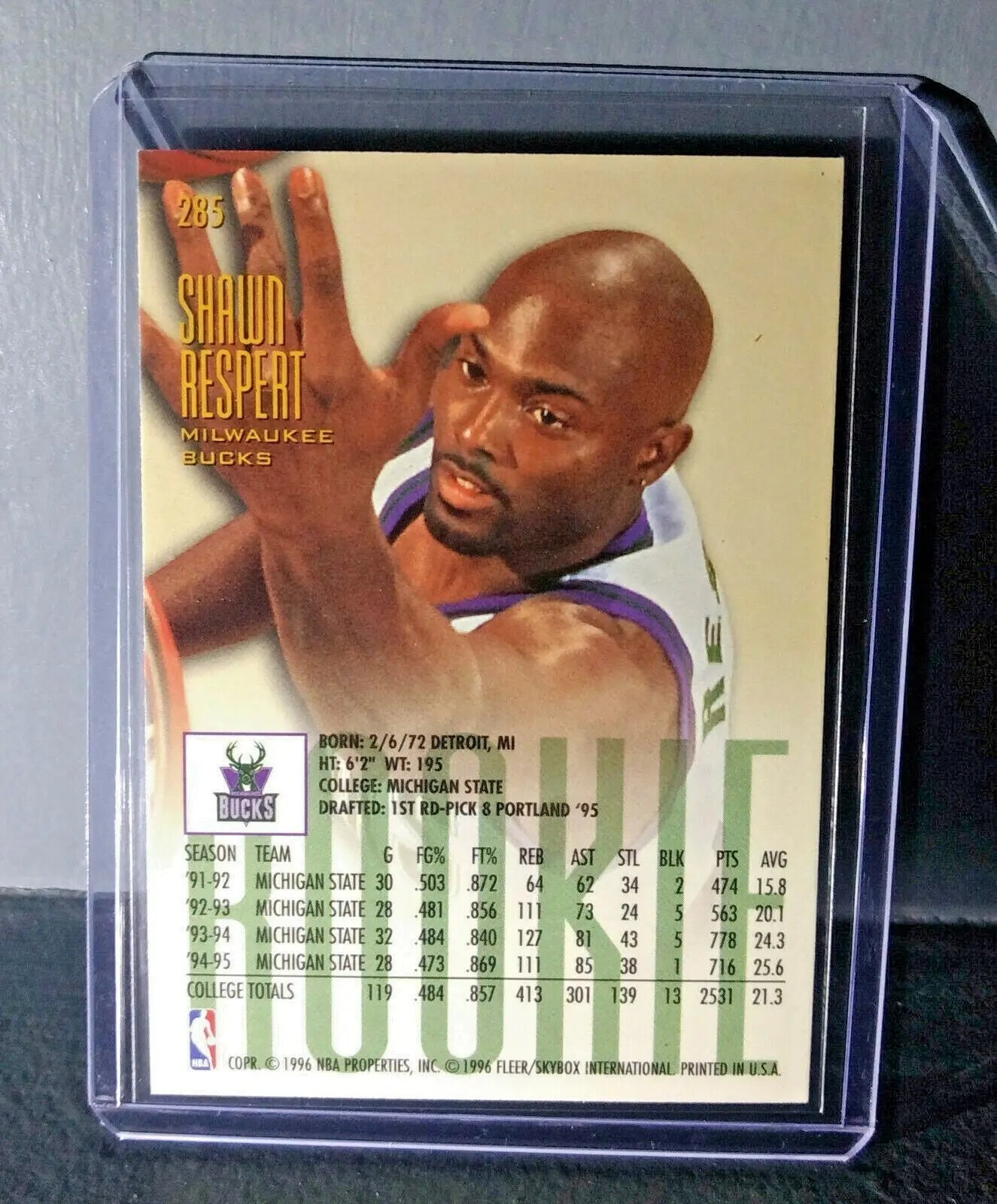 1995-96 Shawn Respert #285 Fleer Ultra Rookie Basketball Card - Basketball Card Single