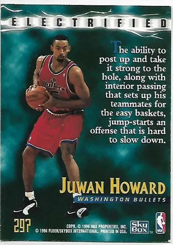 Original gloss Juwan Howard basketball card from 1995-96 SkyBox Premium series
