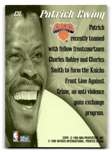 1995-96 SkyBox Premium Close Ups #C6 Patrick Ewing NM Near Mint Knicks ID:82868 - Basketball Card Single