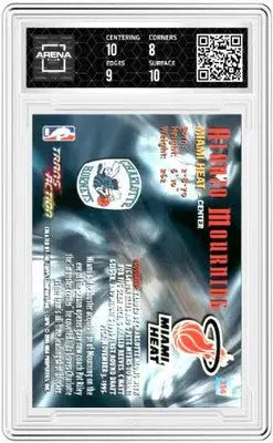 Graded Stadium Club Alonzo Mourning basketball trading card from 1995-96 Arena Club