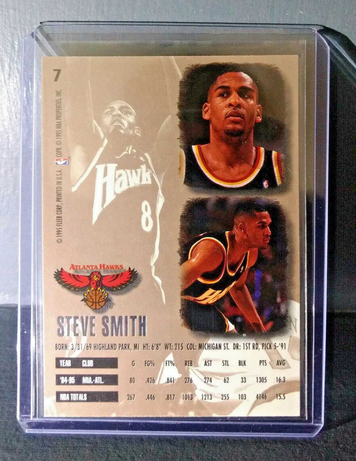 1995-96 Steve Smith Fleer Ultra #7 Basketball Card - Basketball Card Single