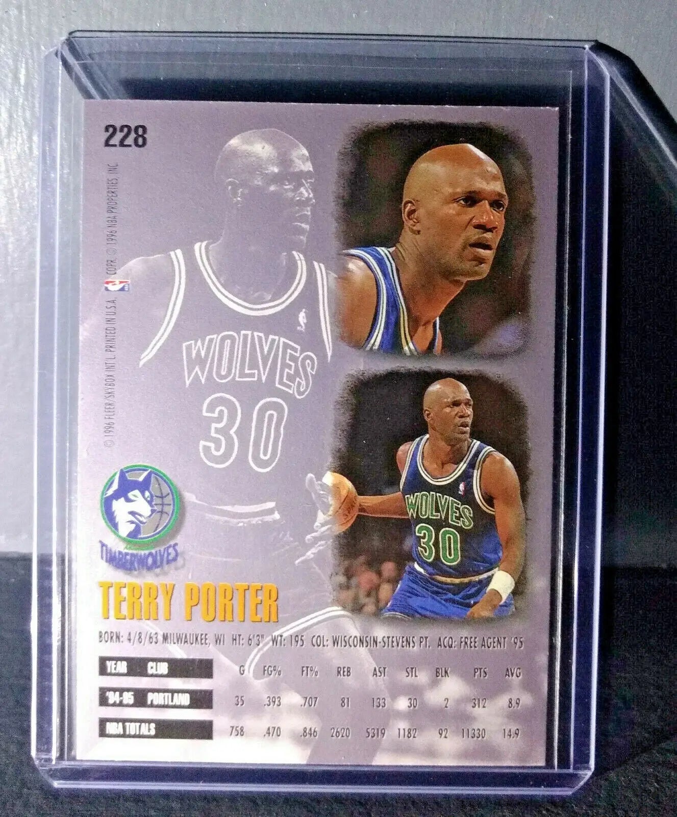 1995-96 Terry Porter #228 Basketball Card