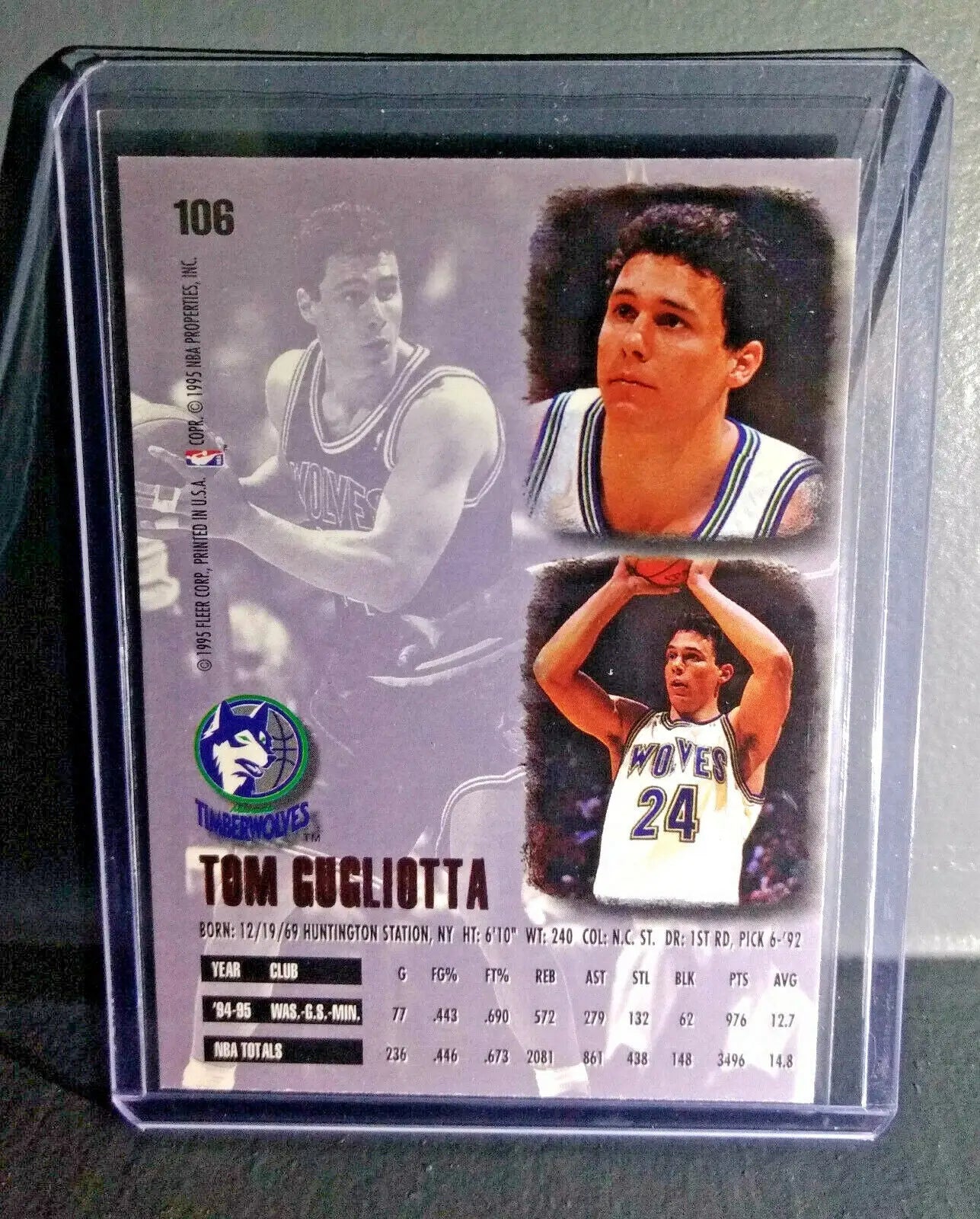 1995-96 Tom Gugliotta Fleer Ultra #106 Basketball Card - Basketball Card Single
