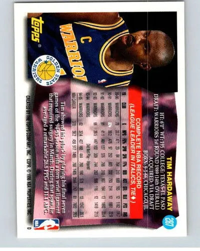 1995-96 Topps #287 Tim Hardaway NM Near Mint Warriors ID:82610 - Basketball Card Single