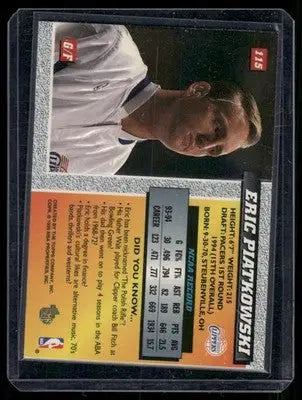 1995-96 Topps Eric Piatkowski #115 Basketball - Basketball Card Single