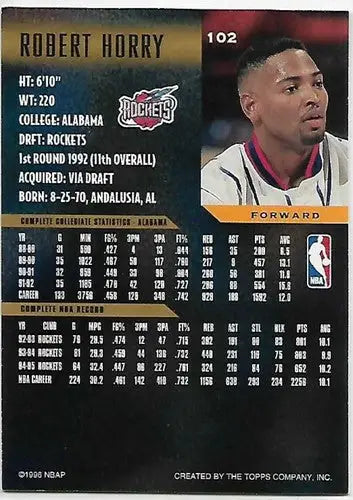 1995-96 Topps Gallery #102 Robert Horry NM Near Mint Rockets - Basketball Card Single
