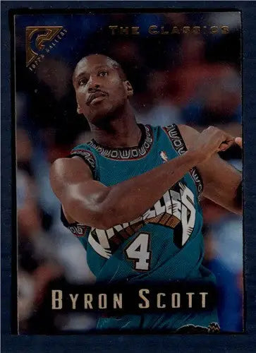 Original gloss Byron Scott basketball card from 1995-96 Topps Gallery, cards typically sell