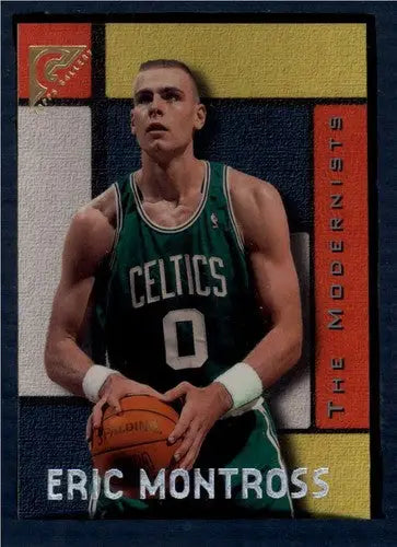 Eric Montross 1995-96 Topps Gallery basketball card with original gloss and Celtics team