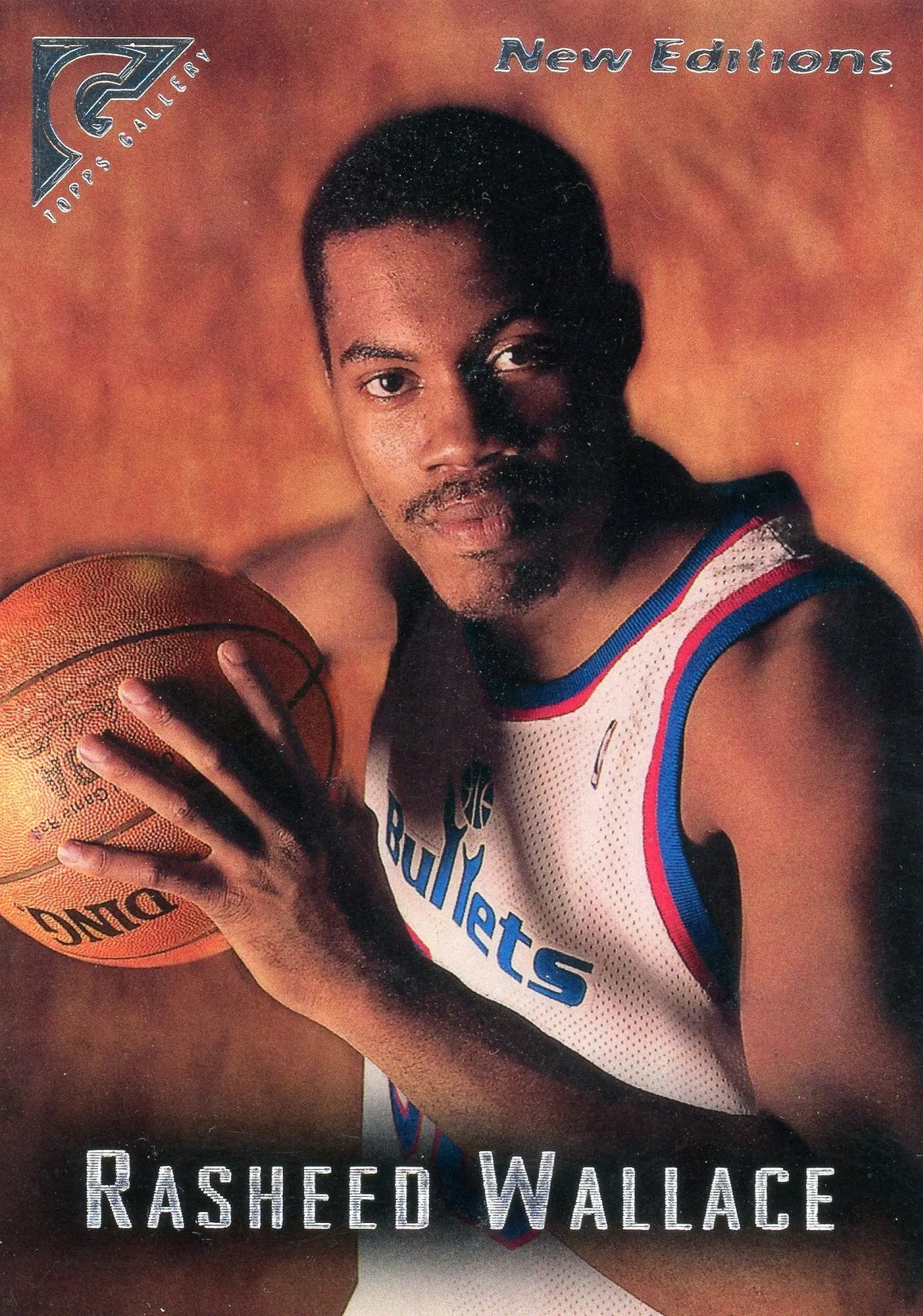 1995-96 Topps Gallery Rasheed Wallace #52 New Editions RC Bullets - Basketball Card Single