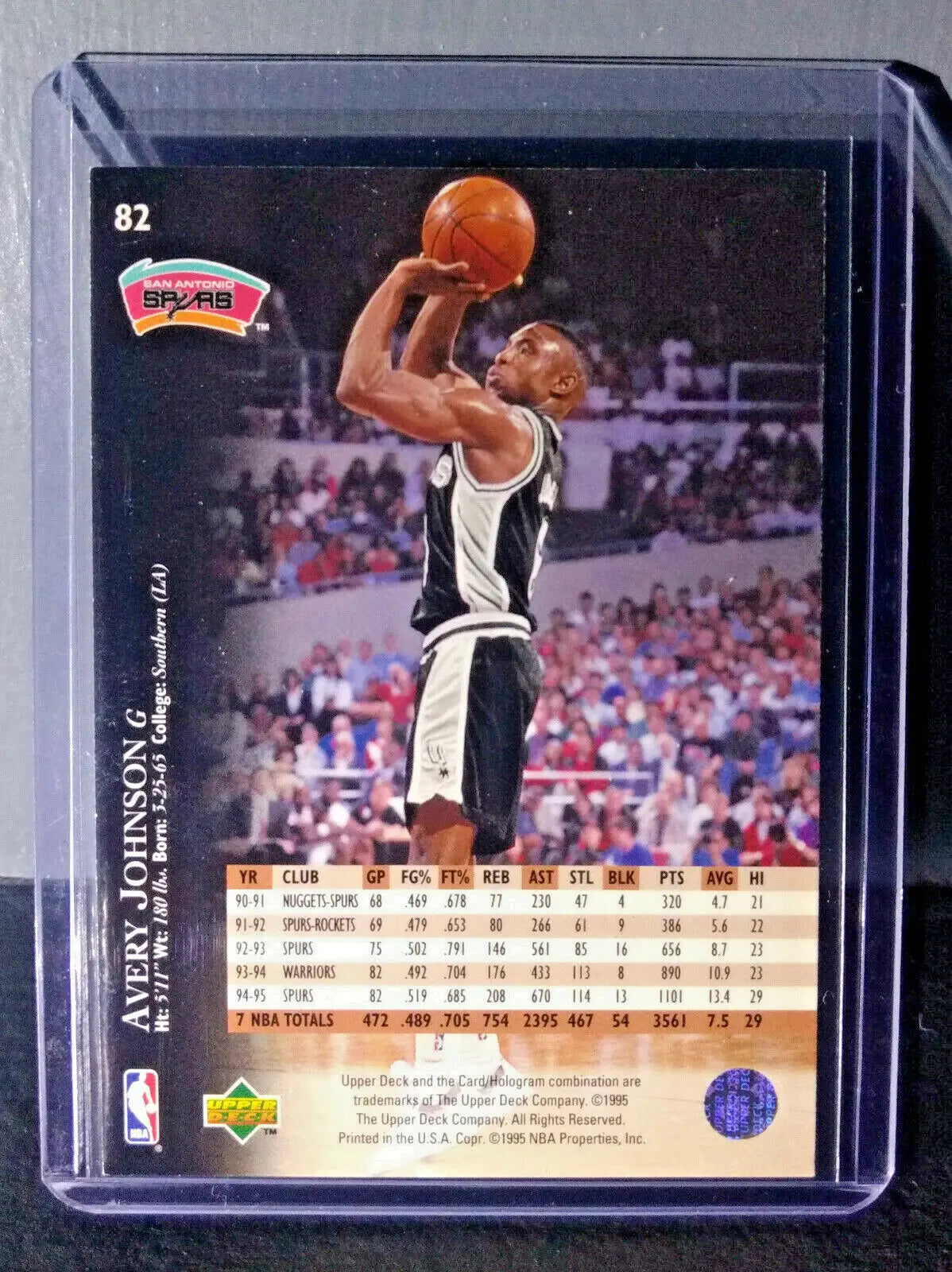 1995-96 Upper Deck Avery Johnson #82 Basketball Card - Basketball Card Single