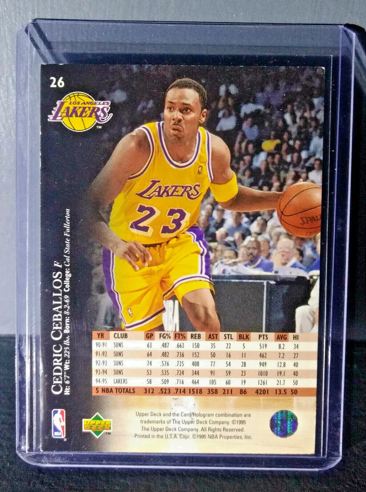 1995-96 Upper Deck Cedric Ceballos #26 Basketball Card - Basketball Card Single