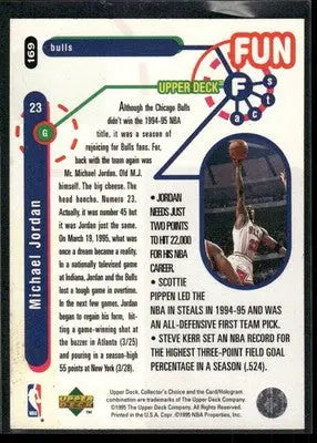 1995-96 Upper Deck Collector’s Choice Fun Michael Jordan #169 Basketball
