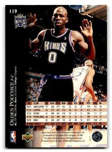 Olden Polynice 1995-96 Upper Deck Electric Court basketball card NM-MT